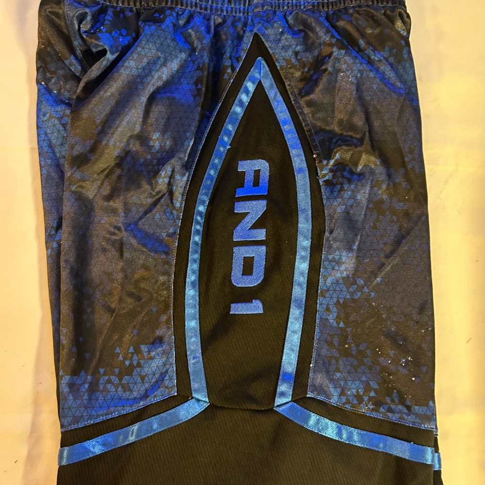 AND1 Dynamic Blue and Black Sports Shorts